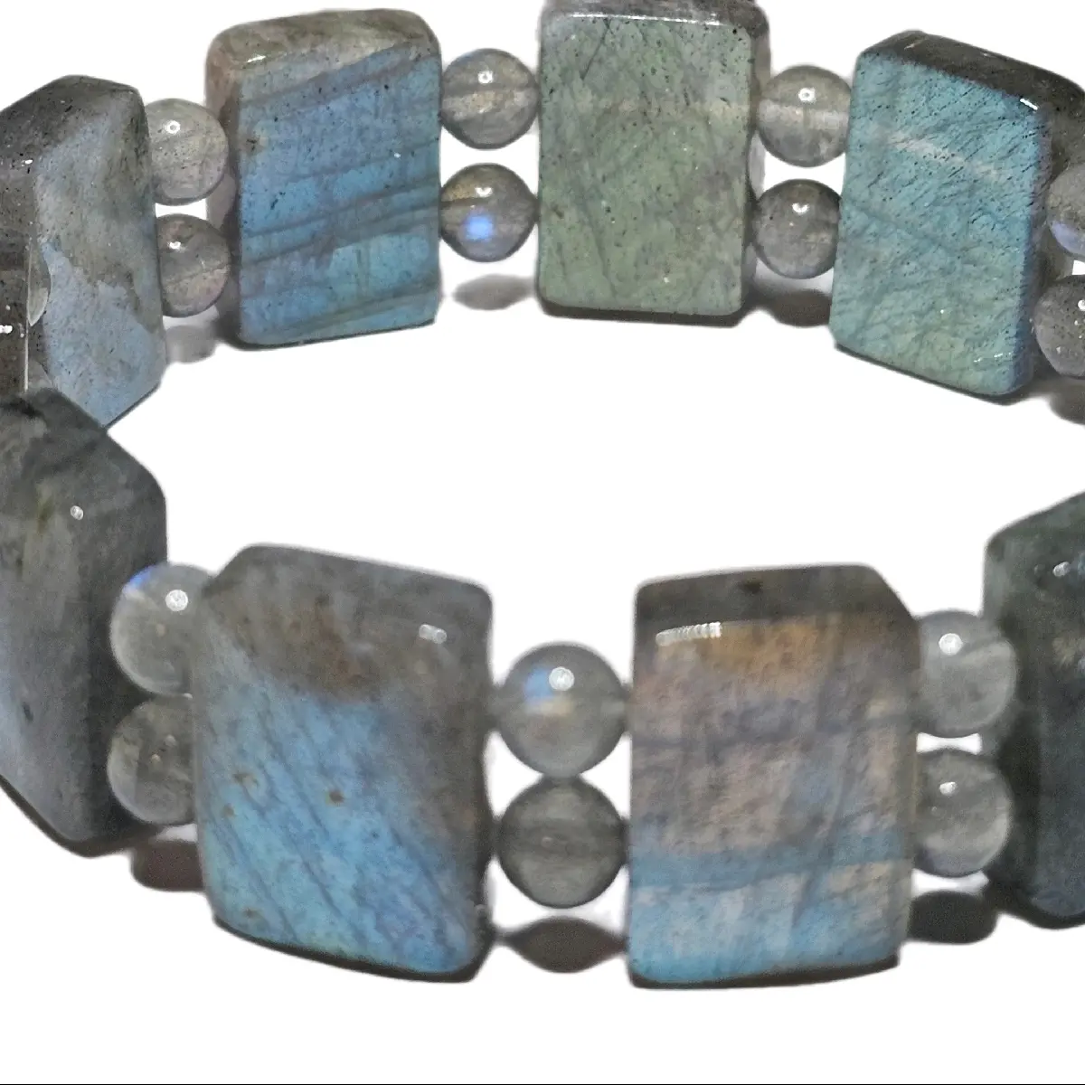 Labradorite Crystal Bead Soft Bangle Bracelet stretch bracelet