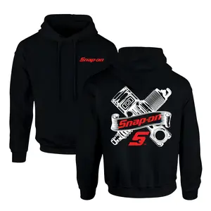 Snap-On Hoodie with Engine Parts Double sides 100% Cotton Shirt for Men, Snap-on Hoodie, Hardworking Job Shirt for Men, Top Menswear Make in USA.