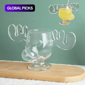 National Lampoon’s Moose Mug – 8oz Clear Glass Drinking Cup, Classic Movie-Inspired Design, Drinking Glasses, Glass Water Cup