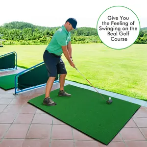 Golf Hitting Mats - 3.8'x5' Artificial Turf Training Mat for Indoor/Outdoor Swing Practice