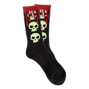 3 SKULL BLOOD SOCKS - GITD SKULLS