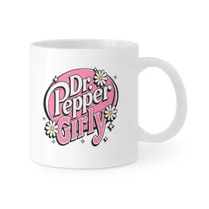 Funny DrP-epper Mug, Hot Girls Drink D-rPepper, Girly Coffee Cup, Cute Gift For Friend, Soda Lover Present, Trendy TikTok Style