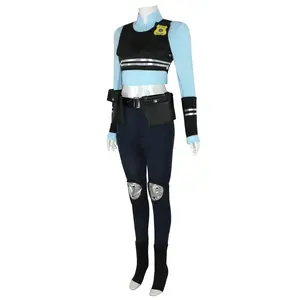 Halloween Costume Zootopia Bunny Police Officer Judy Cosplay Anime Convention Performance Set for Adults and Kids