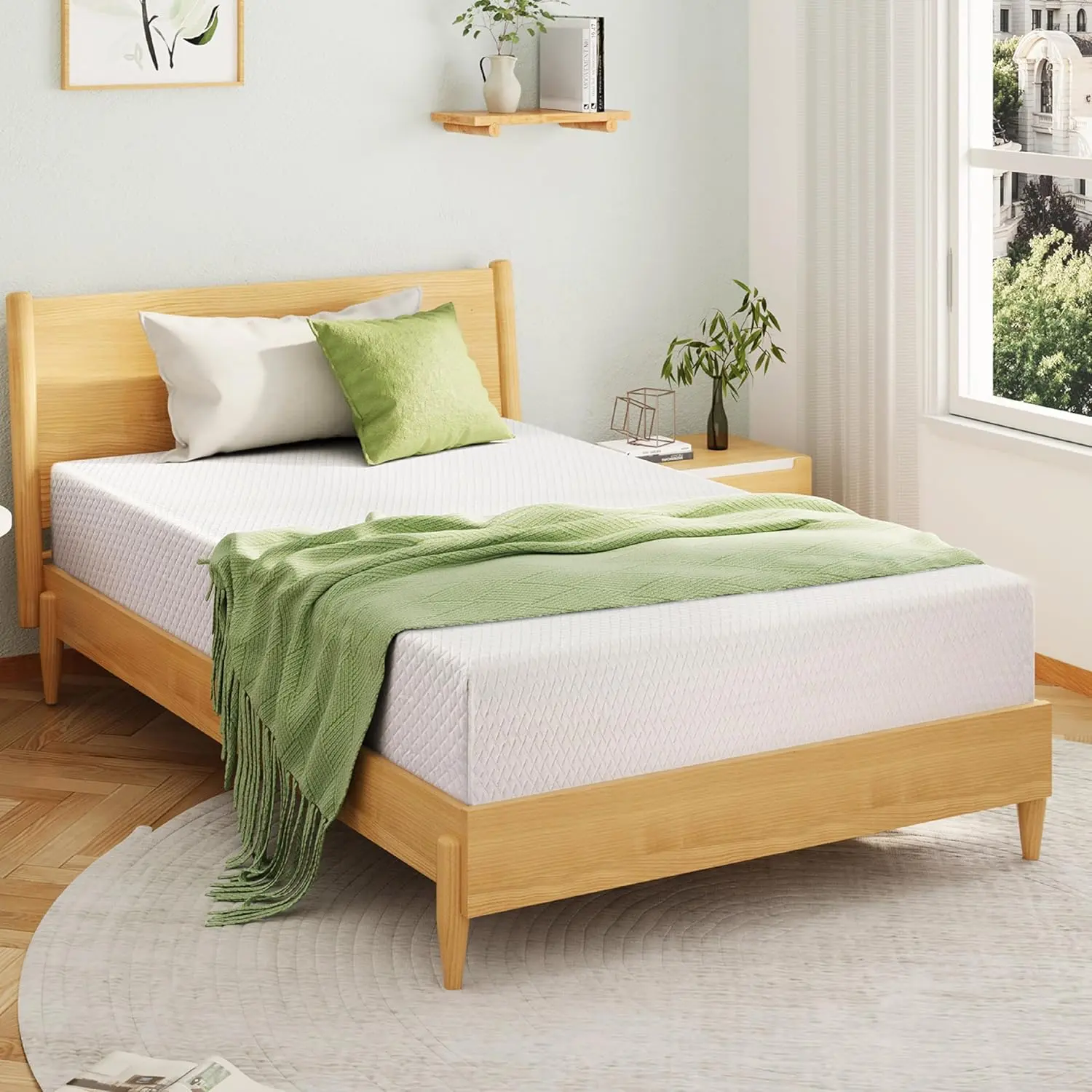 Twin/Full/Queen Mattress 6 Inch,Memory Foam Mattress, Pressure-Relieving Comfort & Full-Body Support, Naturally Fresh, Medium Firm Feel, CertiPUR-US & Oeko-TEX Certified Safe Materials, White