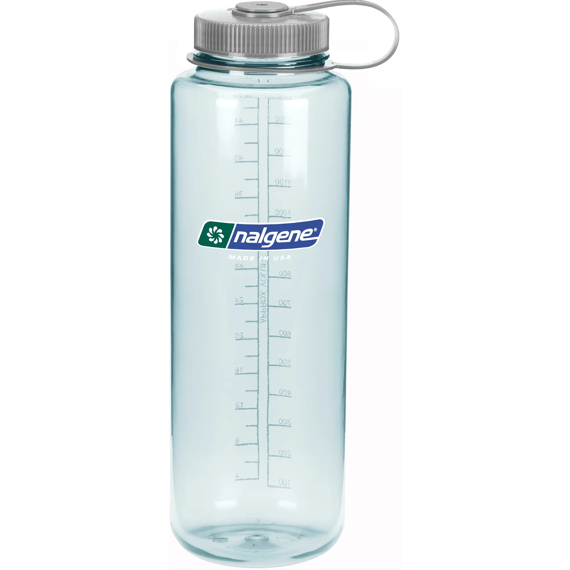 Nalgene Silo Sustain 48 oz. Wide Mouth Plastic Water Bottle - Portable, Leakproof, Reusable, Washable, Seafoam