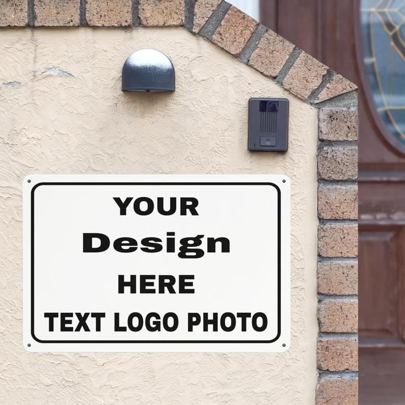 Custom Signs,Personalized Metal Signs for Office, Business,Workplace,Home,Yard,Arrow Signs,Shields,Love Signs,Decorative Slogans, Upload Images or Text,12 Colors,7 Styles (16x12Inch-Horizontal) B