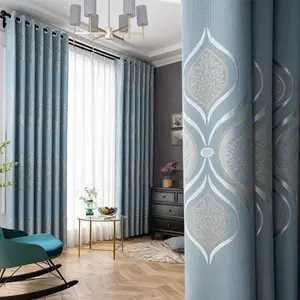 Floral Pattern Curtain, 1 Count Modern Simple Blackout Curtain, Privacy Grommet Curtains, Window Screening for Home Living Room Bedroom, Home Decor, Home Decoration Curtain