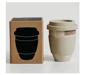 Ceramic Travel Mugs with Silicone Lids, 15 oz Portable Coffee Mug Travel Unique To Go Mug - Tumbler, Drinkware