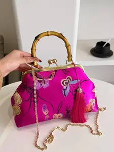 Women's Elegant Butterfly Pattern Handbag, Fashionable Large Capacity Shoulder Bag with Tassel Charm, Casual Trendy Versatile High-quality Daily Commuting Bag, Handbag Sling Bag