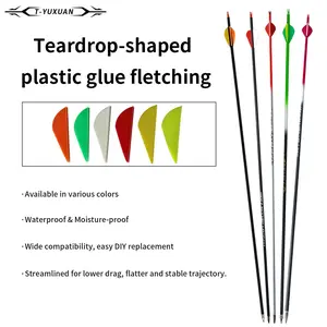 10pcs 2 Inch Braze Glue Feather Arrow Stabilizer, Mixed Carbon Pure Carbon Arrows, Strong Stability Composite Bow Recurve Bow Universal Use