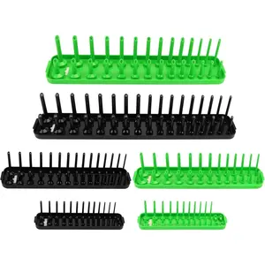 Socket Organizer Tray, 6- Socket Holder Tray, SAE and Metric, 1/4", 3/8", and 1/2" Drive Sockets Organizer for Toolboxes