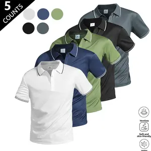 New Summer Men's Polo Shirt with Turn-Down Collar Short Sleeves Business Casual Versatile Design Breathable Quick-Drying Skin-Friendly Soft Fabric Contrasting Trim Structured Look Retains Shape Menswear Top