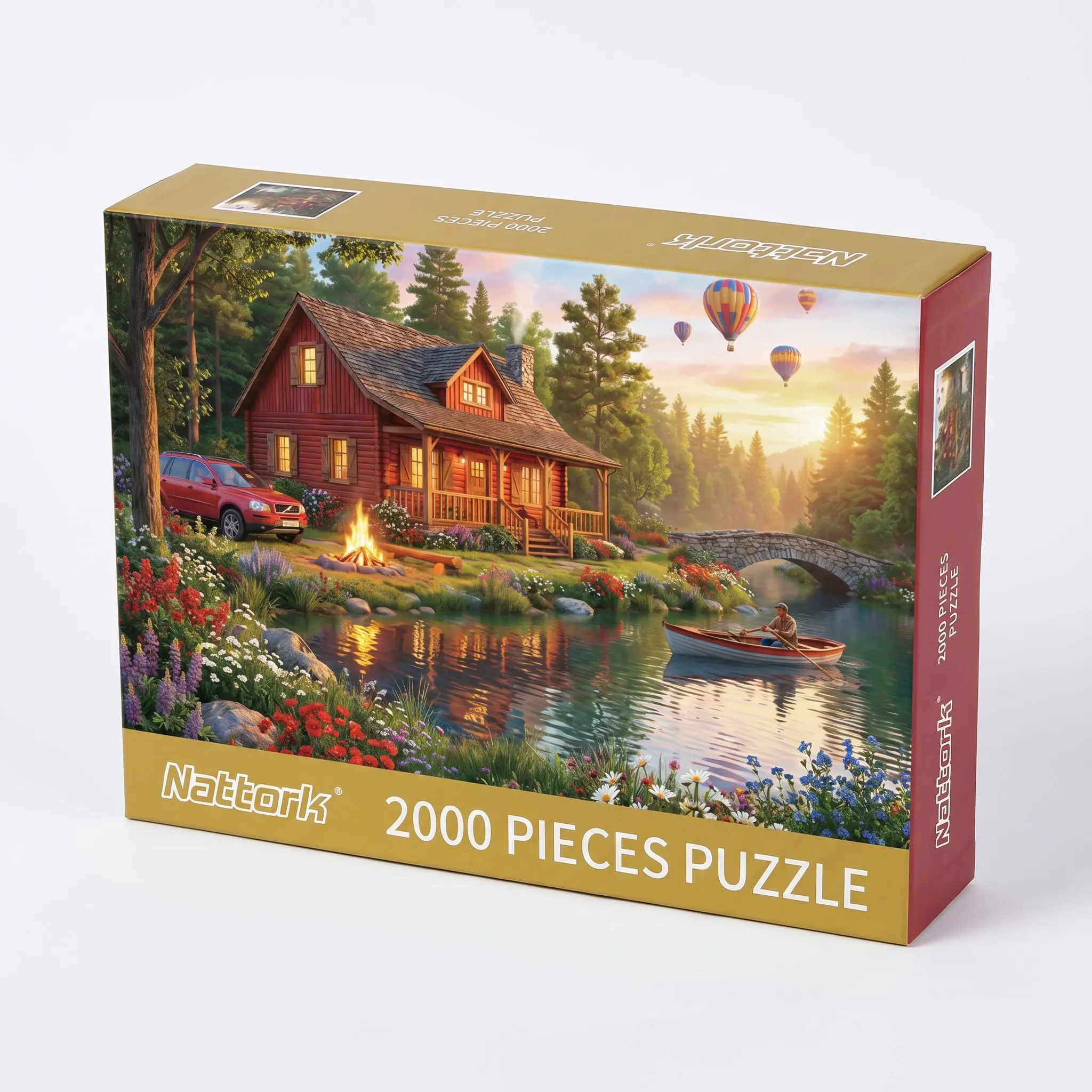 2000 Piece Aesthetic Lakeside Mountain Puzzle - Relaxing Family Bonding Activity, Framable Landscape Wall Decor, Perfect Birthday Christmas Gift for Puzzle Lovers