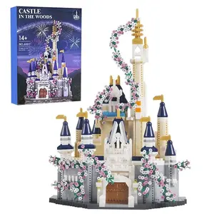 Creative Magic Princess Castle Building Blocks Micro Mini Bricks Castle Model with Floral Vines Toys Gift For Children Teens
