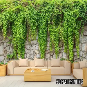 2D Flat Banner Wall Mural Background, Ivy Plant Design, Easy Peel & Stick, Suitable for Party Wedding Photography Studio Decor