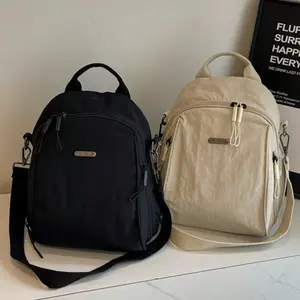 Dual-Color Lightweight Nylon Backpack, Multifunctional Backpack, & Daily Commute Bag, Multi-Pocket Durable Casual Small Bag, Casual Daypack, Bookbag, Adjustable Straps, Backpacks Women