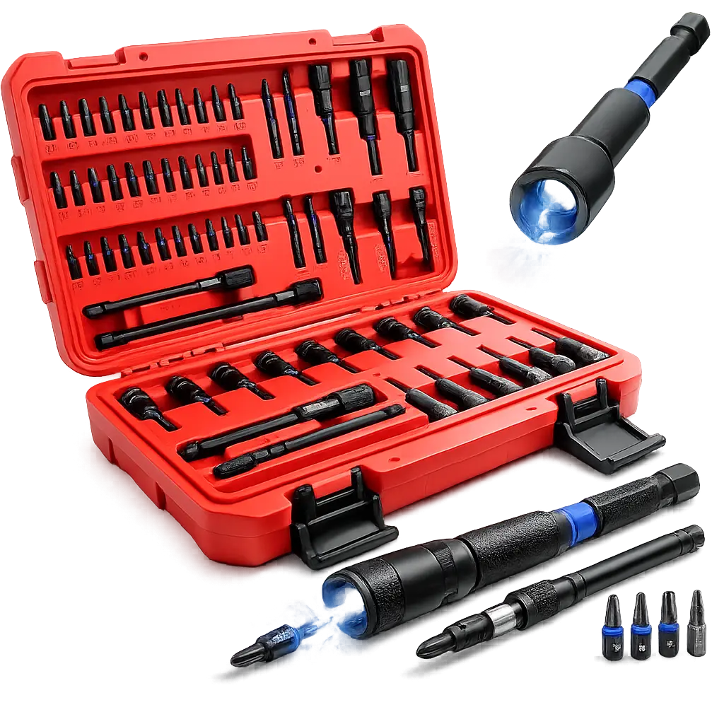 54PCS Magnetic Nut Driver Set, Nut Driver Set for Impact Drill, 1/4" Quick-Change Hex Shank | SAE & Metric | Cr-V Steel, Magnetic Screwdriver Bit W/Drill Bit Extension & Drill Bit Adapter