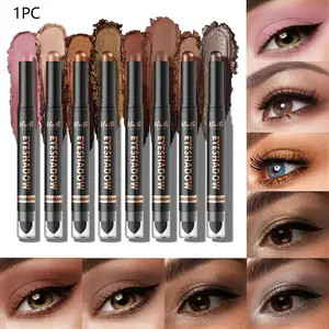 Multi functional double head eye shadow stick, shiny, easy to apply, smooth, lasting, natural makeup effect, Cream Shadow Stick, Glitter Eyeshadow Stick
