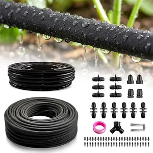 Upgraded 230FT Drip Irrigation System with 1/4" Soaker Hose -Weeping Technology for Deeper Root Watering,Garden Watering System for Raised Beds, Greenhouse, Lawn - Save Water