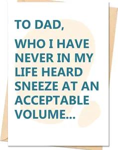 IDU Funny Father's Day Greeting Card with Envelope - Cute Appreciation Gift for Dad from Daughter or Son (Office Stationery Supplies)