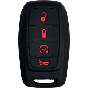 Key Fob Cover RAM 2500: 4 Buttons Silicone Remote Case Protector Fit for Dodge RAM1500 2500 3500 4500 5500 2019 2020 2021 2022 2023 2024 68442907AB 68442907 68291689 OHT4882056 68401332AA (Black1)