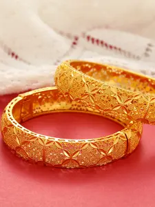 2-piece copper gold-plated women's open bangle bracelets, classic and retro, elegant and luxurious, suitable for weddings and various occasions, can be worn in all seasons