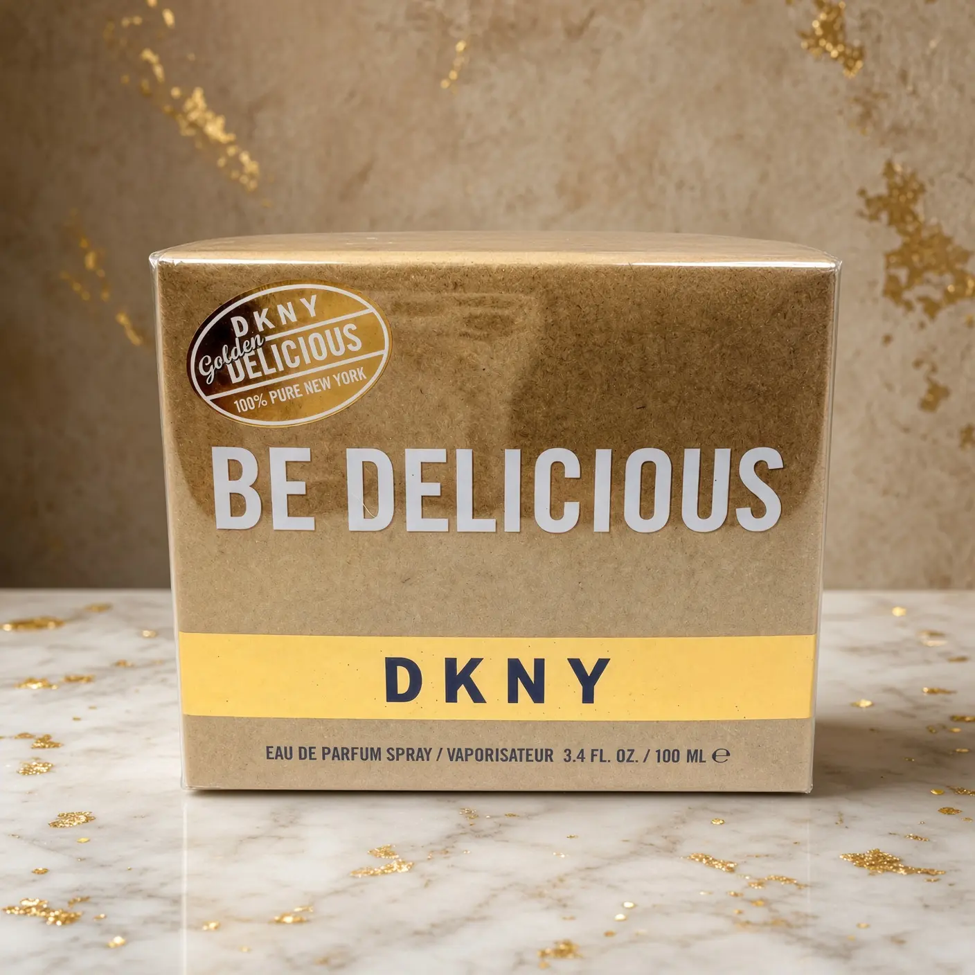 DKNY Golden Delicious Perfume for Women Eau de Parfum 3.4 oz 100 ml Spray, Floral Woody Apple Rose Sandalwood Fragrance