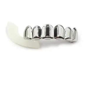 Shiny Gold Plated Small Single Tooth Cap Hip Hop Grillz Top Bottom False Teeth Fashion Decorative Accessory