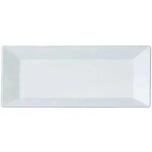 Elegant Rectangular White Plastic Dessert Plates (5.5" x 8.5") Pack of 10 Perfect for Weddings Birthdays Home Use