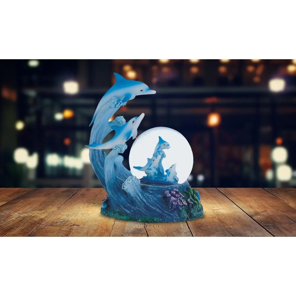 5"H Dolphin Glitter Snow Globe Statue Decoration Figurine