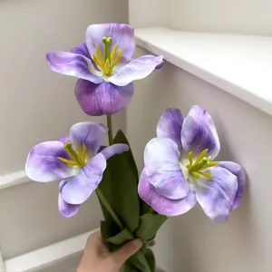 3-Piece Set Nordic Vintage Tulips, Never Fade Gradient Violet, Living Room Coffee Table Decor, Holiday Decoration