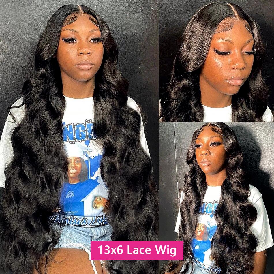 Bling Hair 6x4 9x6 Glueless Wigs Human Hair Pre Plucked Pre Cut Body Wave 13x4 13x6 Transparent Lace Front Wigs Human Hair 180% Put on And Go Glueless Wig For Black Women