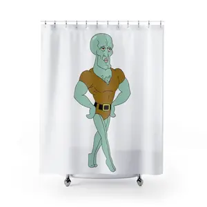 handsquidwardome - custom shower curtain