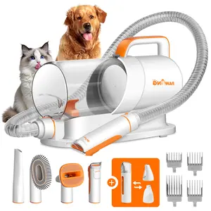 PAWING Pet Grooming Kit with Vacuum, All-in-1 Professional Deshedding Tools for Dogs & Cats - Low Noise Dogs Vacuum Cleaner with 2L Large Capacity Dust Cup for Shedding Pet Hair