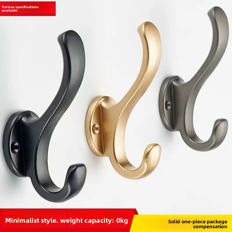 Modern minimalist hanging hook for drilling and fixing in the bedroom, bathroom, shoe cabinet, and wardrobe; black coat hook for wholesale at the entrance