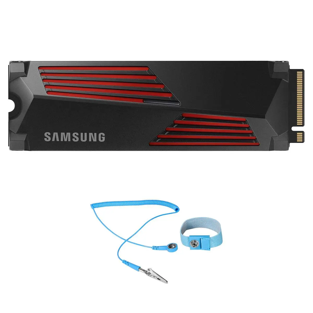 Samsung 990 PRO 2TB PCIe Gen4 NVMe M.2 Internal SSD with Heatsink, Bundle with Green Extreme 6' Anti-Static Wrist Strap