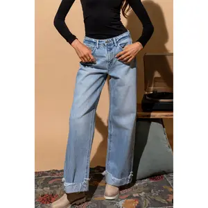 City Limits Mid-Wash Wide Leg Jeans