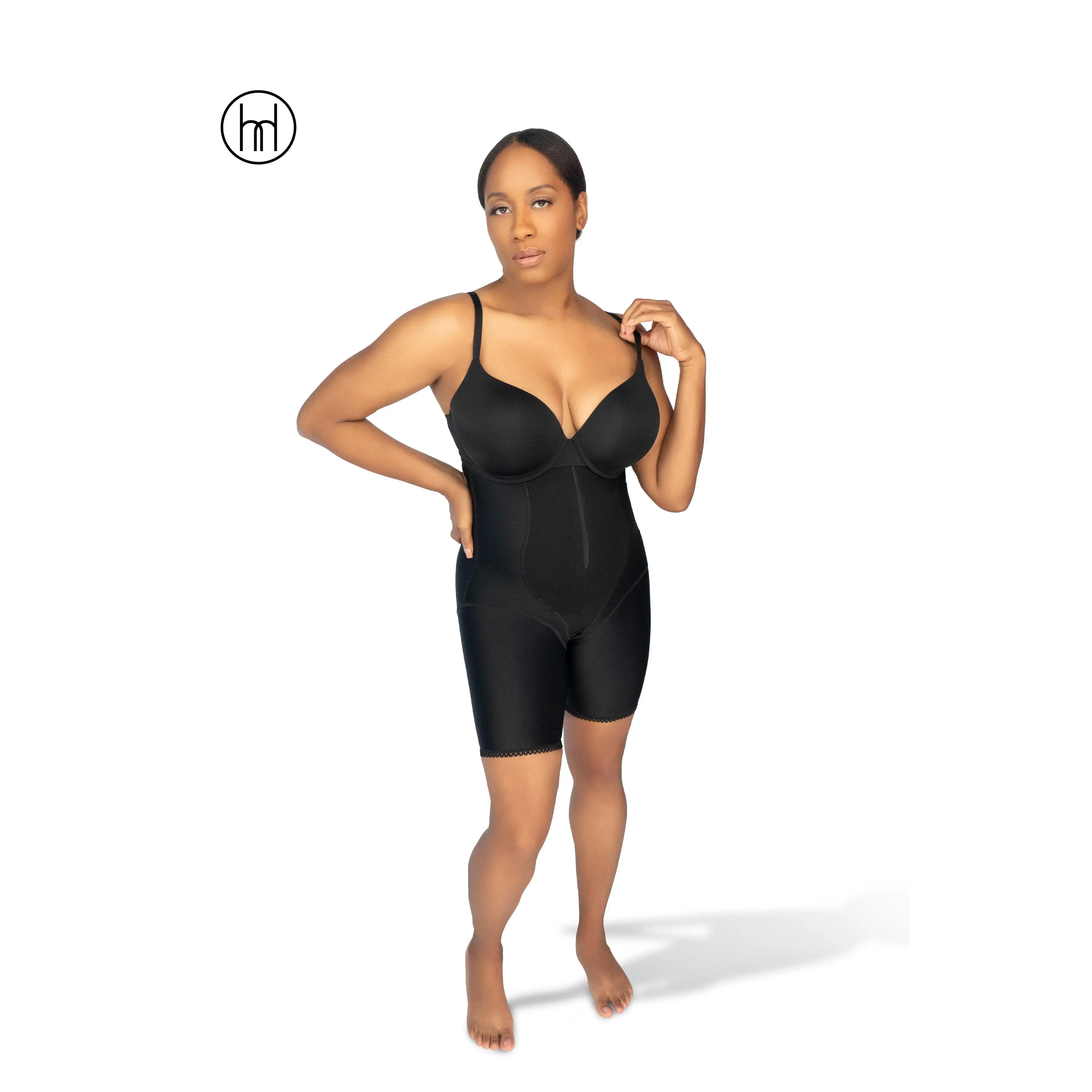 Zipper High-Waisted Shapewear Short Black