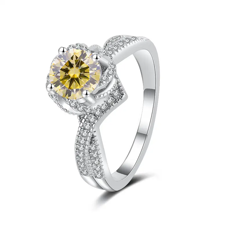 1 carat (lemon yellow moissanite diamond