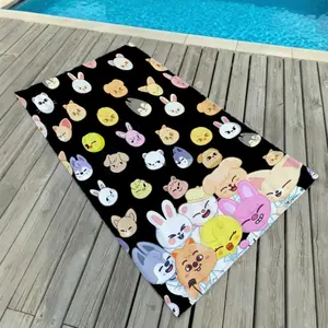JIT One Piece SKZOO Cartoon Printed Beach Towel, Thickened Wash Towel, Beach Outdoor Various Festivals, Super Soft, Accompanying You on a Happy Holiday at the Seaside Beautiful pattern print, machine washable and durable