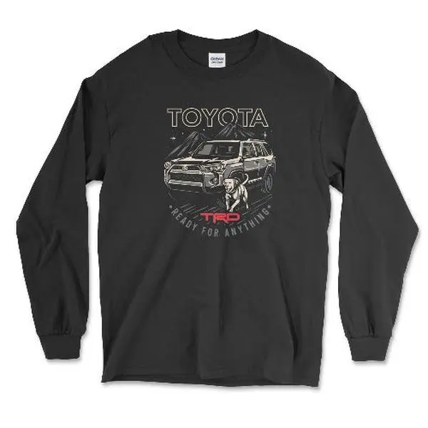 Toyota 4Runner TRD Dog Lover Long Sleeve Tee Casual Comfort Apparel Fit Womenswear Bottom Breathable Top Furry, Graphics, Longsleeves