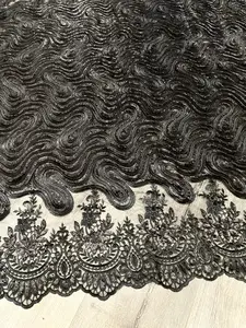 Black Embroidered Sequin Lace (Copy)