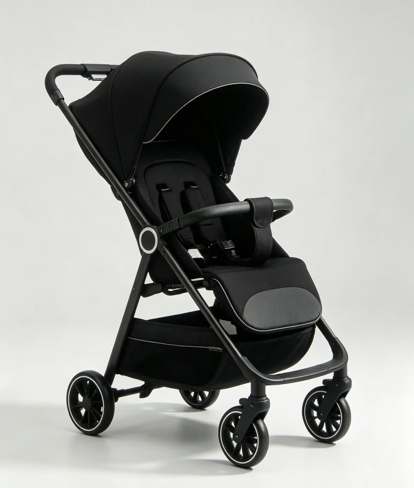 Baby Stroller, Black Color with Adjustable Canopy and 4 Wheels for Easy Mobility (Baby & Maternity Travel Gear)
