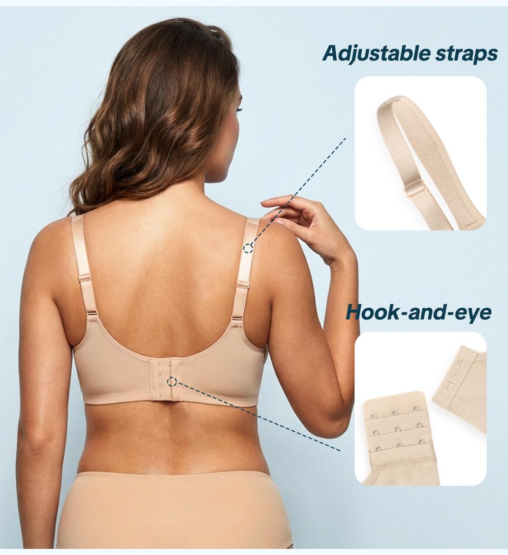 HSIA Cool Cardi Comfort Plus Size Bra Ice Silk Bra Underwire Smoothing Seamless Soft Fabric Wide Adjustable Strap Full Coverage Unlined Minimizer T-shirt Bra HSIA Cool Cardi Comfort Plus Size Bra Ice Silk Bra Underwire Smoothing Seamless Soft Fabric Wide Adjustable Strap Full Coverage Unlined Minimizer T-shirt Bra