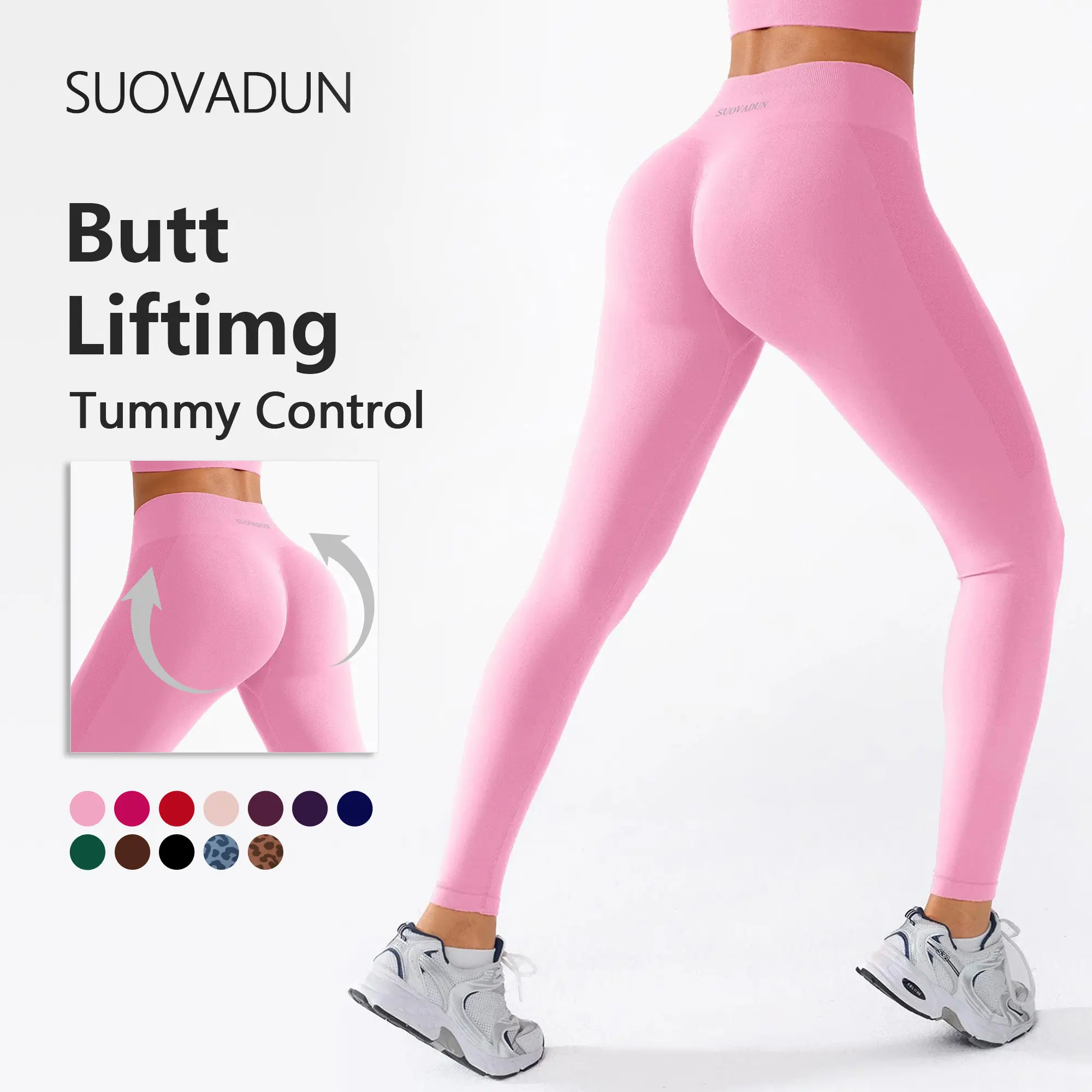 【Discount for live-FBT】 SUOVADUN Women’s Sculpting and Smoothing Activewear, Anti-Cellulite Yoga Leggings# outdoor yoga # butt lifting legging # solid fashion sweatpants # yoga pants # hip lifting # gym activity XSL26029 tiktokshopbacktoschool