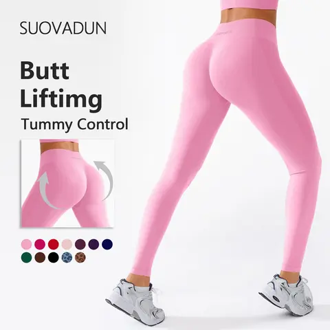 SUOVADUN Women’s High Waisted Athletic Body Sculpt Leggings - Anti-Cellulite, Tummy Control, Butt Lifting, Everyday Active Sporty Chic Athleisure Wear for Outdoor Yoga, Gym Activity XSL26029