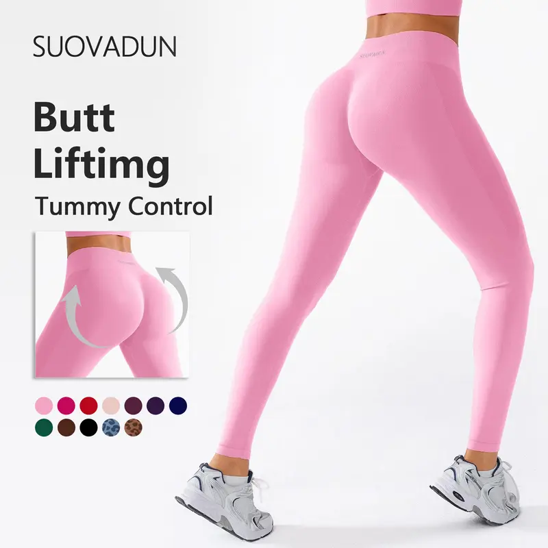 SUOVADUN Women’s High Waisted Athletic Body Sculpt Leggings - Anti-Cellulite, Tummy Control, Butt Lifting, Everyday Active Sporty Chic Athleisure Wear for Outdoor Yoga, Gym Activity XSL26029