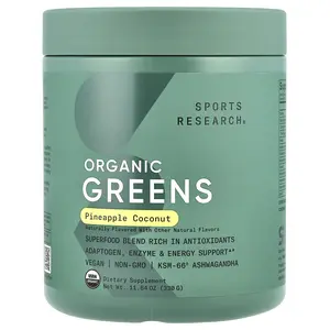 Sports Research Organic Greens, Pineapple Coconut, 11.64 oz (330 g)