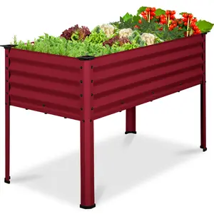 Best Choice Products 48x24x30in Elevated Galvanized Metal Garden Bed w/ Corner Protectors
