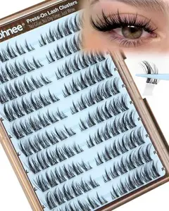 Pre-Glued Lash Clusters Self Adhesive Lashes Cat Eye Fluffy Eyelash Clusters Pre-Mapped Fairy Individual Lashes CC-Curly Wispy Cluster Eyelash Extensions Anime Spiky Cluster Lashes Press on Lashes